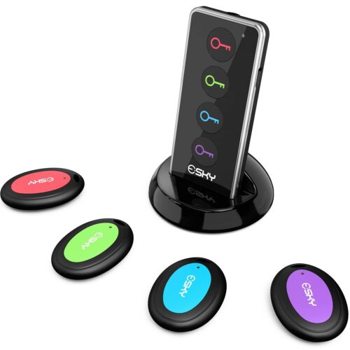 Esky Key Finder, 85dB Item Trackers with 131ft Range Remote Tags with Sound, for