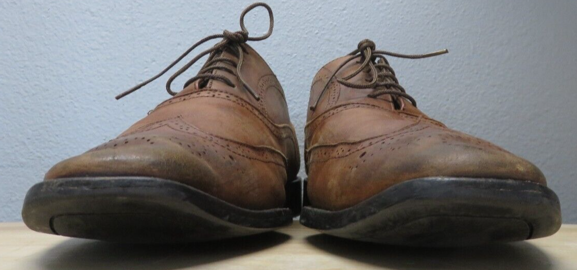 Mens To Boot New York Brogue Leather Dress Shoes Italy Brown  display picture 3