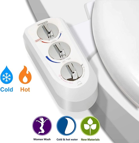 Toilet Seat Bidet with Self Cleaning Dual Nozzle, Hot and Cold Water Spray - Picture 20 of 42