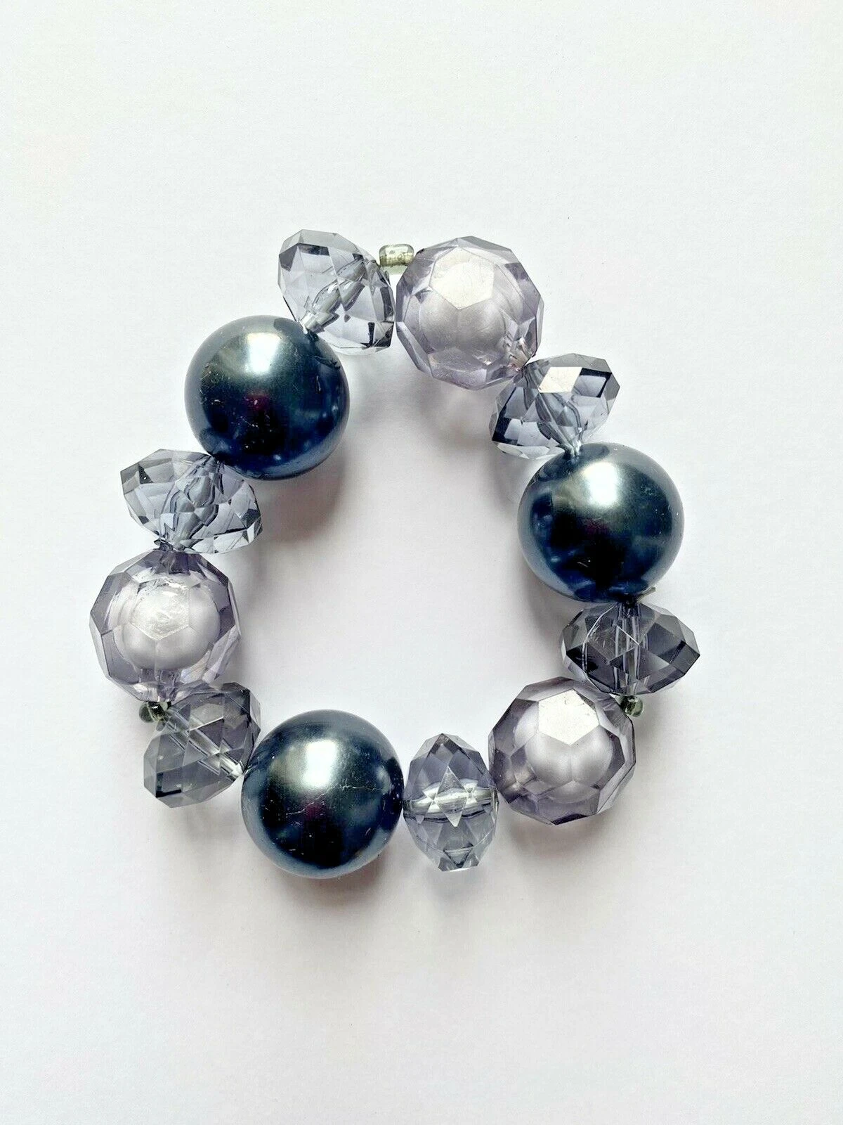 VALENTINO Bracciale Bobble Perline Grosse Gioielli Moda Allungabile Stile Gotico Limitato