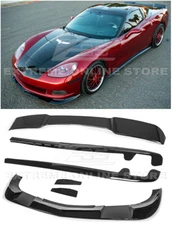For 05-13 Corvette C6 BASE | ZR1 Extended Style Glossy Black Combo Body Kit
