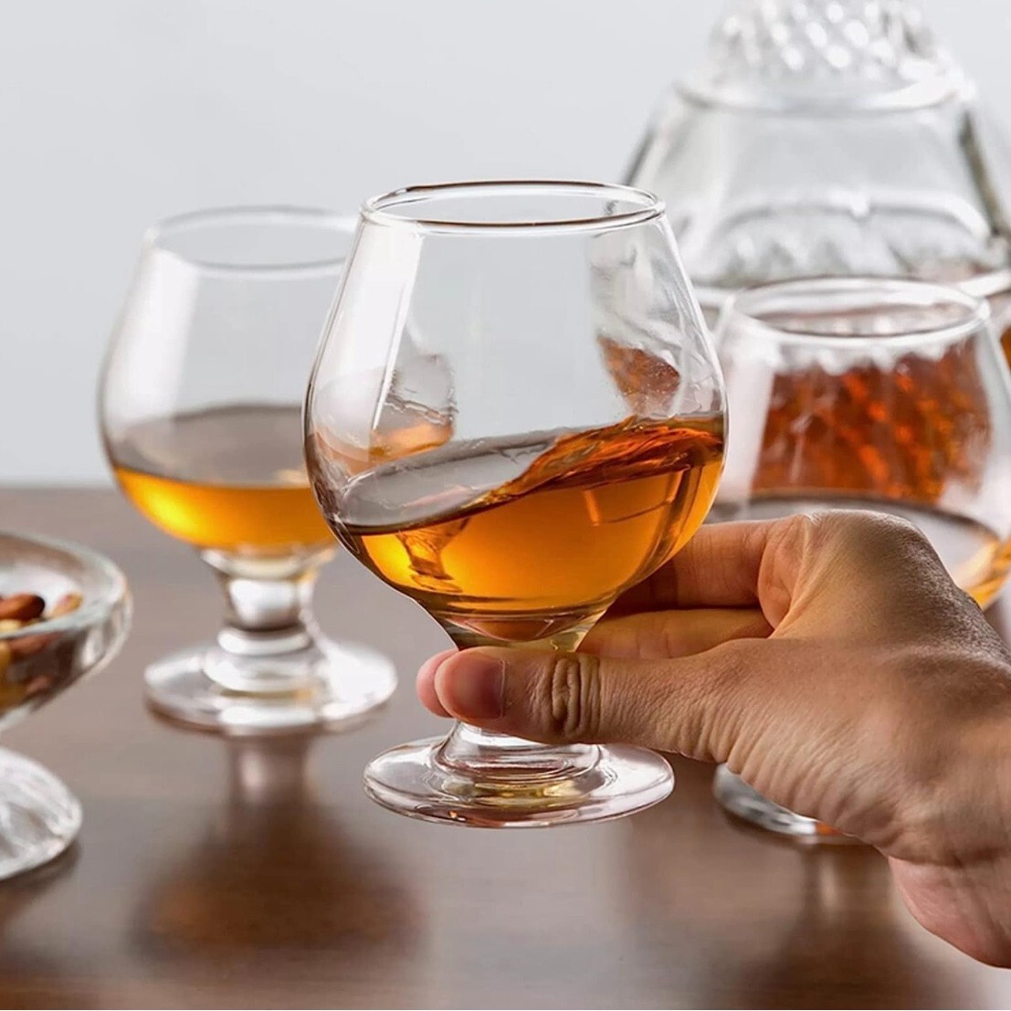 Set of 4 Brandy Snifter Crystal Glass for Brandy, Whiskey