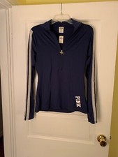 VIctoria Secret Navy/White/Gray 1/4 Zip Track Jacket Sz S/P Retail 54.95 NWT