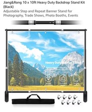 Photo Boots 10x10Ft Heavy Duty Background Stand Black Kit, Trade Shows Events