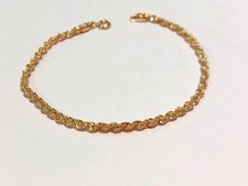 Bracciale fantasia cordoncino ragazza/donna oro giallo 9 kt 375 % 18 cm