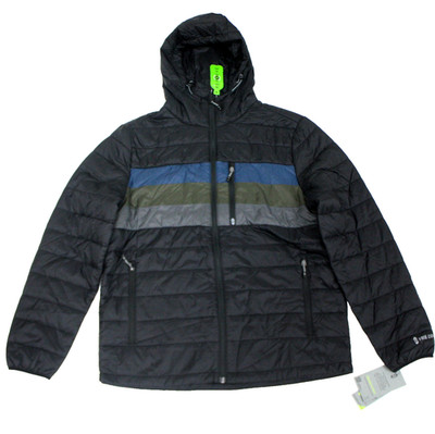 Free Country FreeCycle Hooded Puffer Jacket Tri-Color Black Mens SIZE MEDIUM