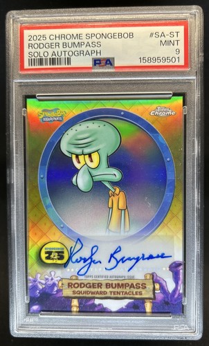 2025 Topps Chrome SpongeBob Squarepants Rodger Bumpass Auto #SA-ST PSA 9