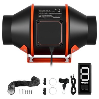 Uimoso Inline Ventilation Fan Kit with 3-Speed Control, 205 CFM, 4-Inch EC Motor