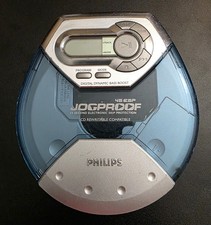 Vintage Philips AX5111/17 Portable Jogproof CD Player Silver Blue Beltclip Works