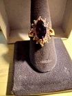 Vintage Costume jewelry ring Size 10 faceted  cz?stone