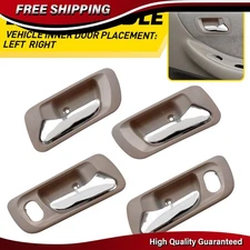4X Interior Door Handle For 1999-2004 Honda Odyssey Beige Bezel w/Chrome Lever