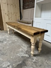 Farmhouse Bench Seat 4 Foot Rustic Plank Shabby Chic