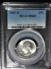 1937 S Washington Quarter PCGS MS 65
