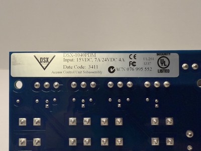 DSX Access Systems DSX-1040PDM Access Control Unit Subassembly 4A 15VDC