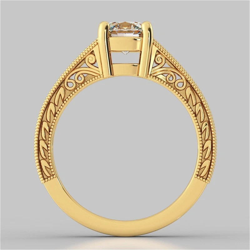2.30 Ct Round Cut Lab Created Diamond Anniversary Ring 14k Yellow Gold Size 8 - Image 4 of 4