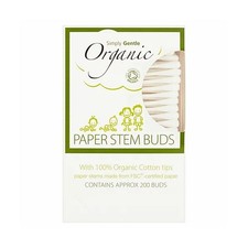 Image of 💚 Simply Gentle Organic Paper Stem Buds 200 Buds