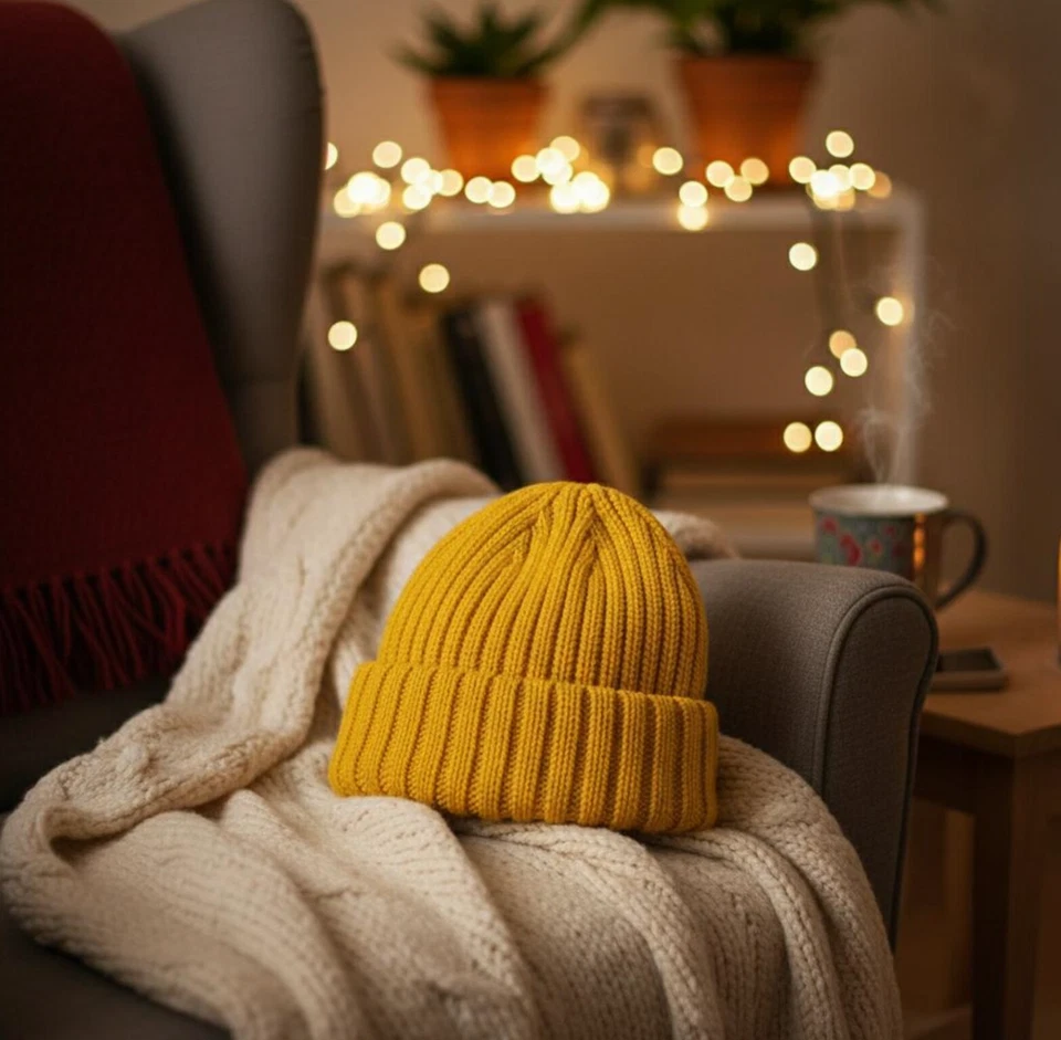 Beginner Knit Hat Pattern, Ribbed Beanie, Warm Winter Knitting Pattern - Image 2 of 3