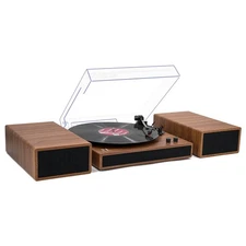 MPK Bluetooth Turntable, Vinyl Record Player with Hi-Fi Bookshelf Speakers, 3...