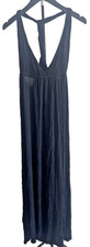 Sheer Womens M Twisted Halter Black Maxi Coverup Sundress Yacht Beach Club