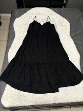 New Gap Womens Black Tank Dress Maxi Solid Size Medium NWT $79