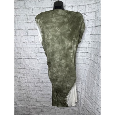 Vanessa Williams Tie Dye Side Ruched Dress Green XL NEW