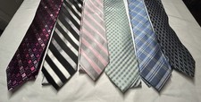 Men's Neck Ties Assortment 6 Styles Lot of 6. 5 100 Silk 1 100 Polyester