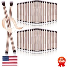 50 Pcs Double Ended Eyeshadow Smudge Brush 6.1 In Rose Gold Concealer Blending