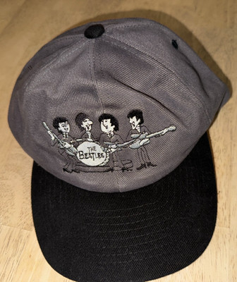 Vintage The Beatles Cartoon Characters Graphic Snapback Cap / Hat Grey MOHR'S