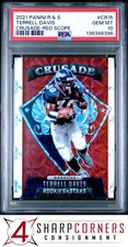 2021 ROOKIES & STARS CRUSADE RED SCOPE PRIZM #CR15 TERRELL DAVIS POP 1 PSA 10