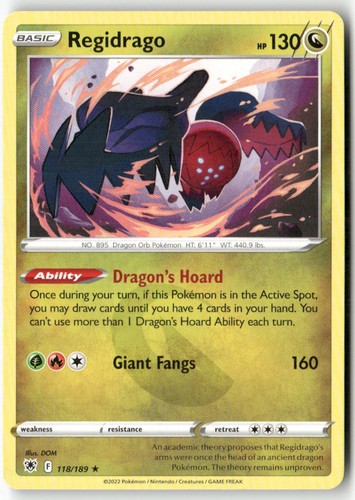 Regidrago 118/189 Rare Astral Radiance Pokemon Lightly Played