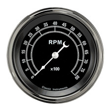 TR80SLF Traditional 3 3/8" Tachometer