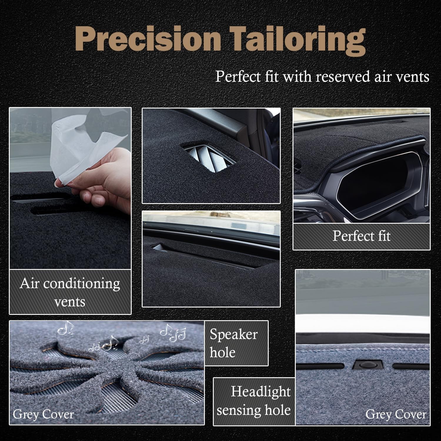 KEYOOG Dashboard Cover Dash Mat Fit for 04-08 F-150 - (Gray), Gray 