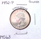 1952 PHILADELPHIA SILVER WASHINGTON QUARTER IN UNCIRCULATED MINT STATE CONDITION