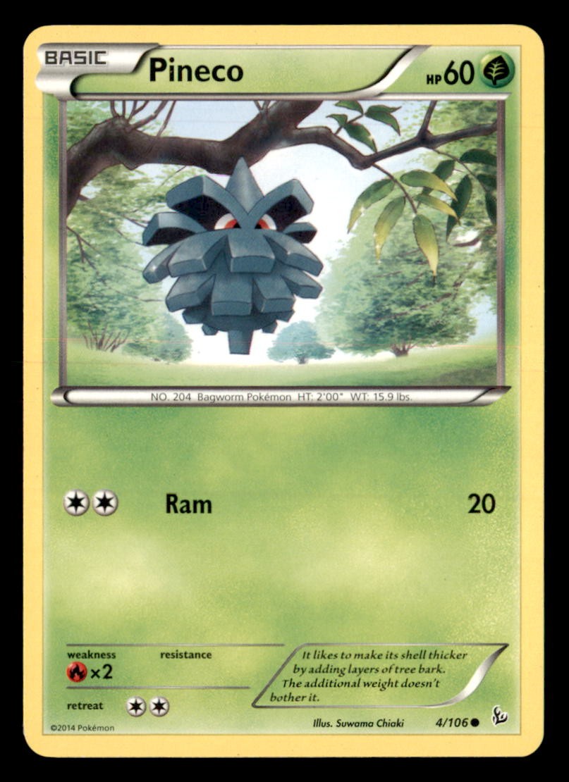 Pineco 4/106 Common Flashfire Pokemon Lightly Played