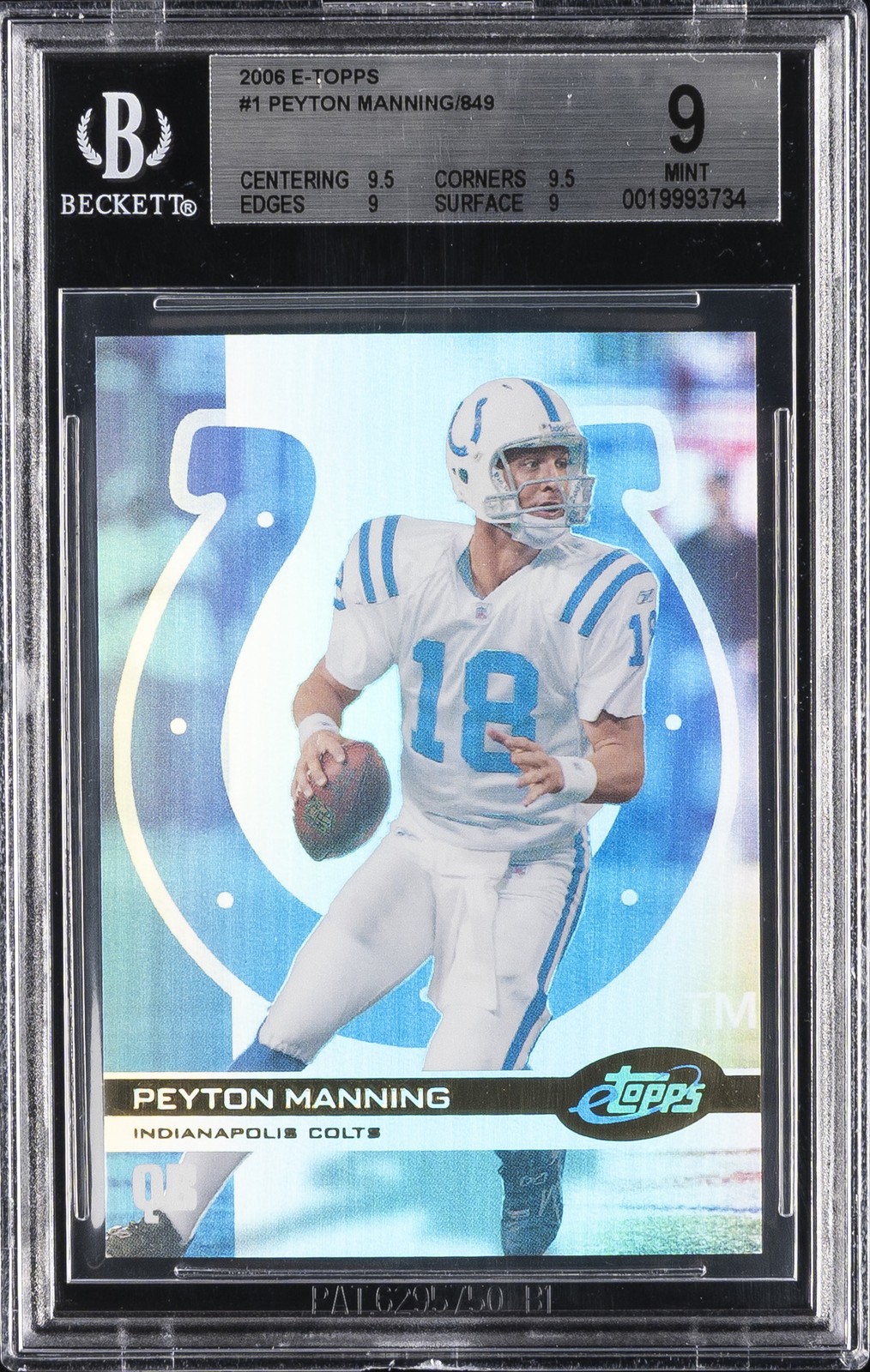 2006 E-TOPPS #1 PEYTON MANNING BGS 9 view 1