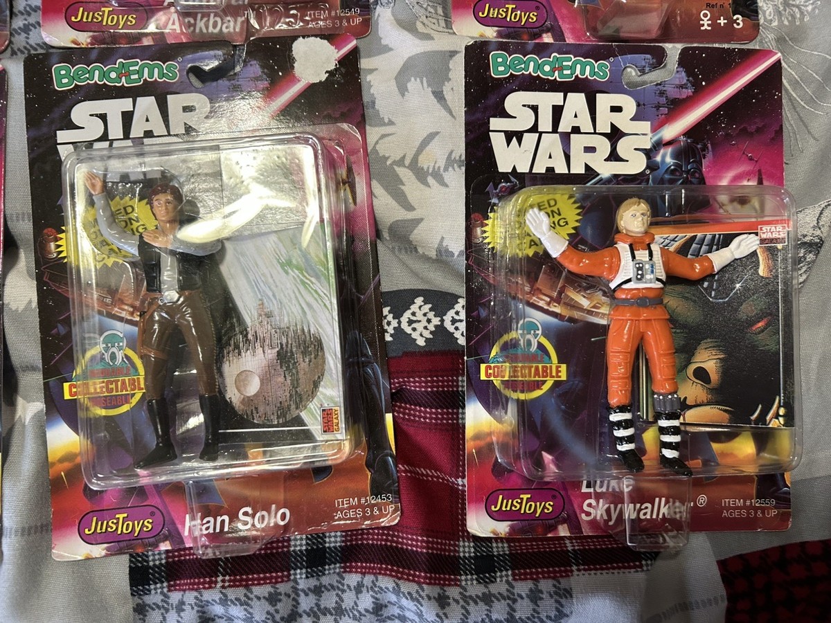 STAR WARS Justoys Bend Ems フィギュア 12セット Lot of 12 Vintage 1993 Star Wars Bend-Ems Figures Justoys Sealed