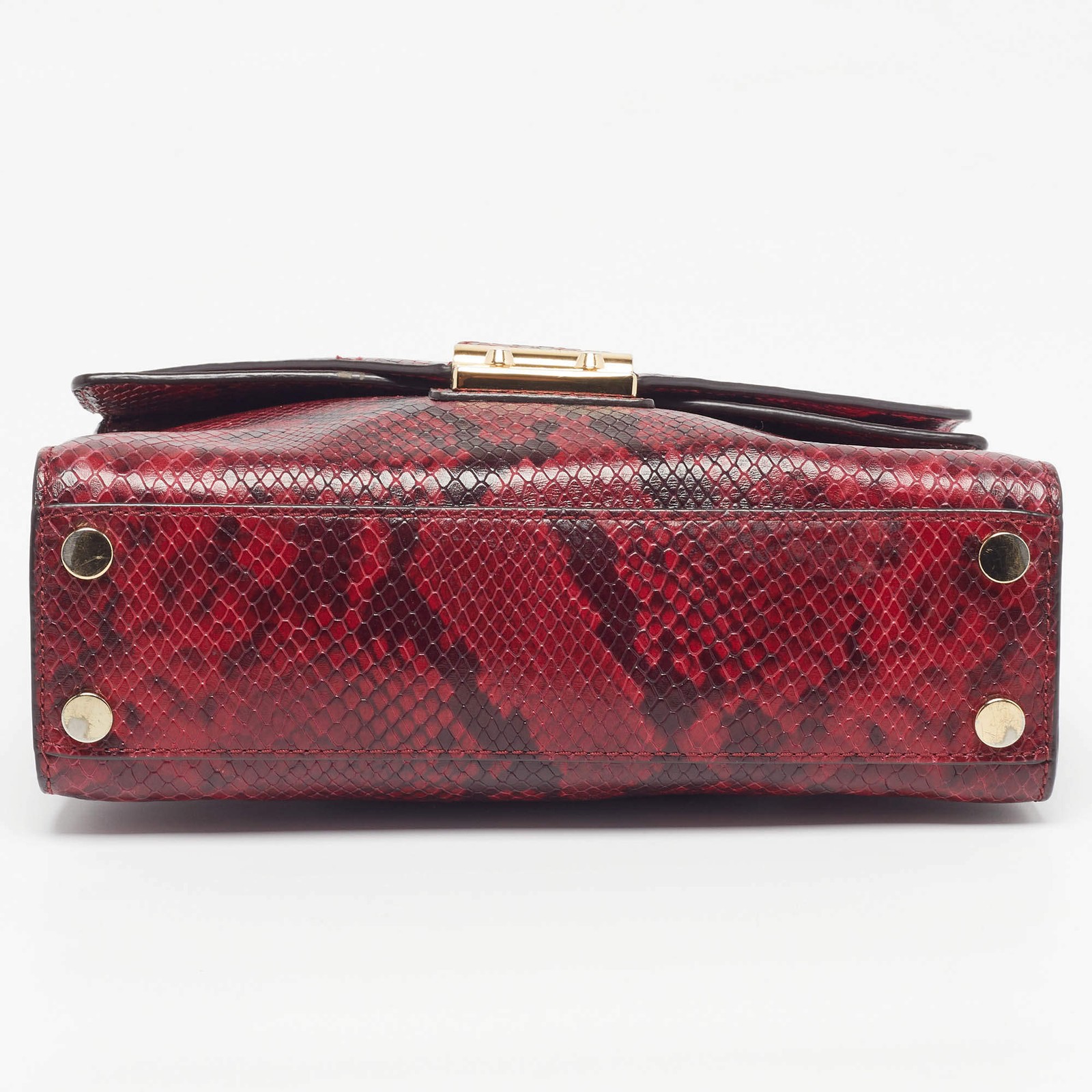 Michael Kors Sloan Flap RedPink Python Embossed L… - image 6