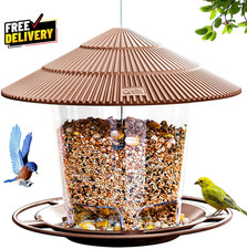 Bird Feeder Outdoor Hanging for Wild Bird Seed Brown