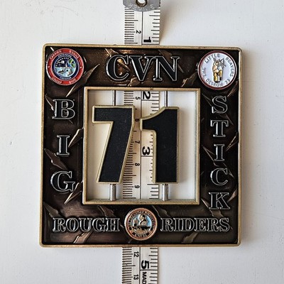 US Navy USS Theodore Roosevelt CVN 71 and CVW 17 Challenge Coin With Spinner
