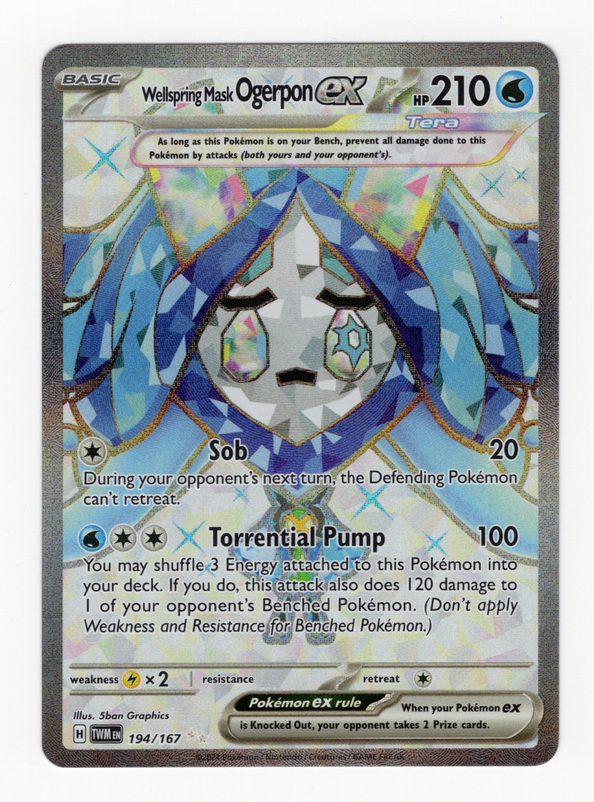 Pokemon TCG Wellspring Mask Ogerpon EX Twilight Masquerade Card 194/167 NM