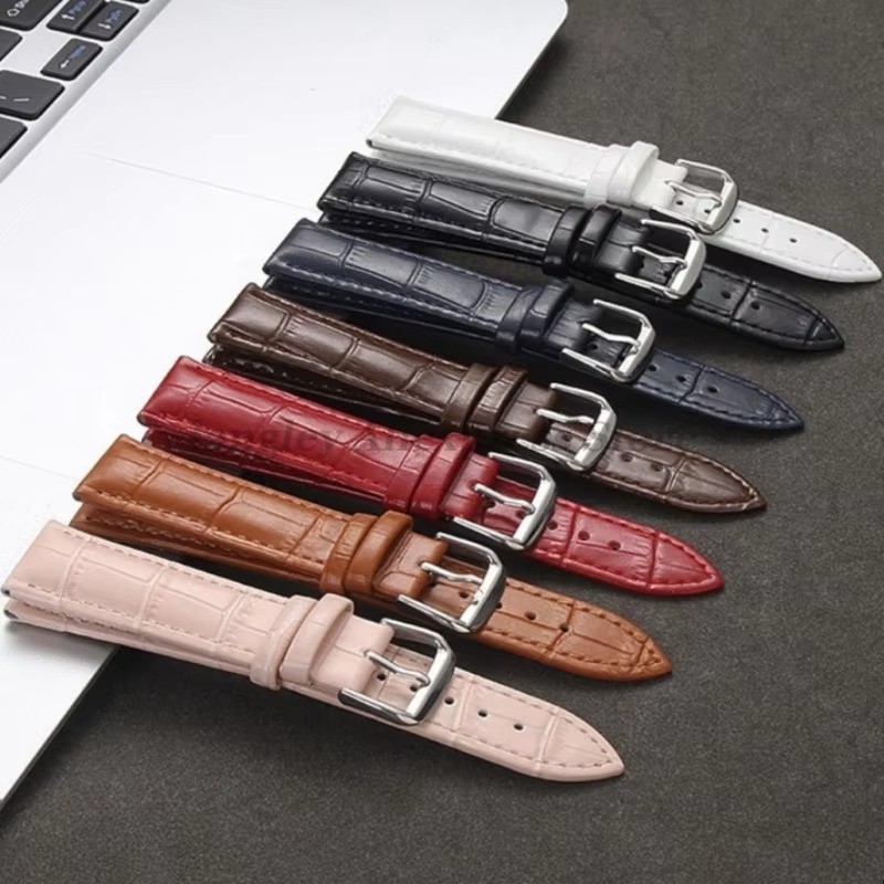 Leather Watch Strap Slub Pattern Bracelet 12/13/14/15/16/17/18/19/20/21/22/24mm