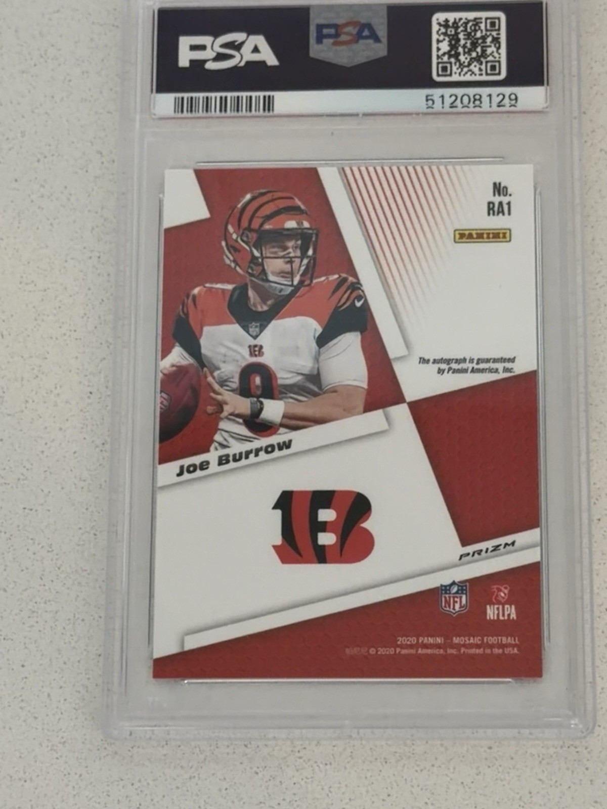 PSA 10 Gem Mint - 2020 Joe Burrow Mosaic Rookie Autographs  RC view 2