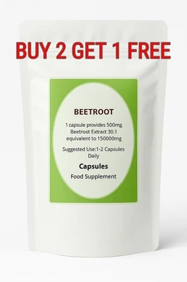 Beetroot Extract Capsules Super Strength 15 000mg Lower Blood Pressure Vegan