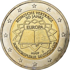 [#1287487] Germany, 2 Euro, Traité de Rome, 2007, Bi-Metallic, MS, KM:247