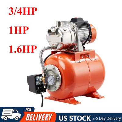 #ad 115V Shallow Well Garden Pump with Booster System and Pressure Tank Water Jet $124.99
