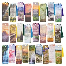 100 Pack Christian Bookmarks with Religious Scriptures, Bible Verse Book Mark