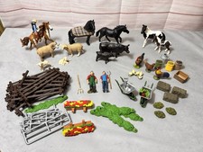 Schleich Farm Animals Farmers And Accessories Lot Horses Cows Chickens Cowboy