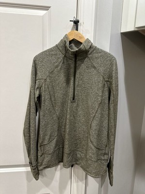 Lululemon Kanto Catch Me 1/2 Zip Pullover Heathered Green Size 12