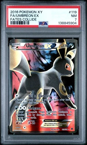 2016 POKEMON XY FATES COLLIDE #119 FULL ART/UMBREON EX PSA 7