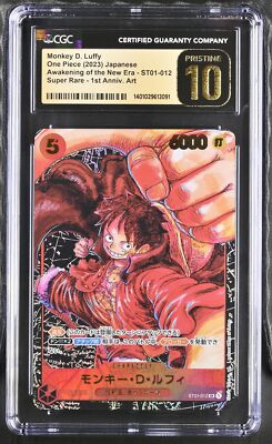 CGC 10 PRISTINE One Piece japanese 2023 Monkey D. Luffy ST01-012